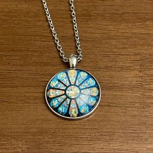 New Mandala Necklace 20” Silver chain